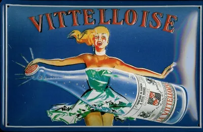 Produktbild von Blechschild Vittelloise Mineralwasser Frankreich retro Schild Werbeschild