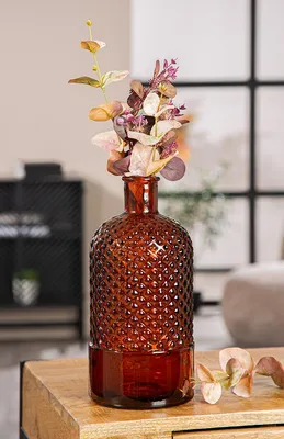 Zdjęcie produktu dla Gilde Vase, Flasche, Diamond, Glas, braun, VE 6, D. 14 cm Höhe: 28.00 cm Durchmesser: 14.00 cm 60781