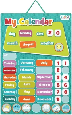 Produktbild von Fiesta Crafts magnetischer Kalender Lernspielzeug mehrfarbig