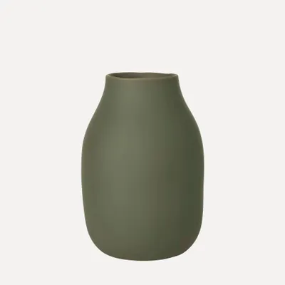 Produktbild von blomus COLORA Vase, Blumenvase, Dekovase, Porzellanvase, Porzellan, Agave Green, H 20 cm, 65704