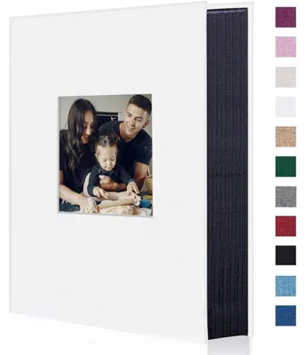 Produktbild von Fotoalbum Leinen 300 Fotos 10x15 cm Weiß Hardcover mit Fenster