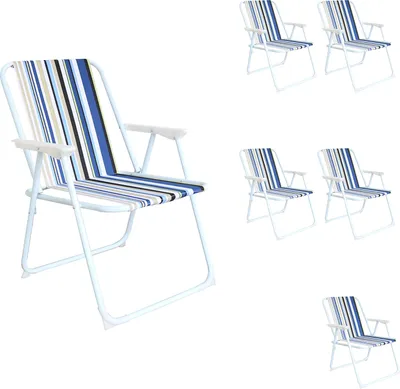 Produktbild von 6 Stück Campingstuhl Outdoor Klappstuhl Gartenstuhl Ocean gestreift