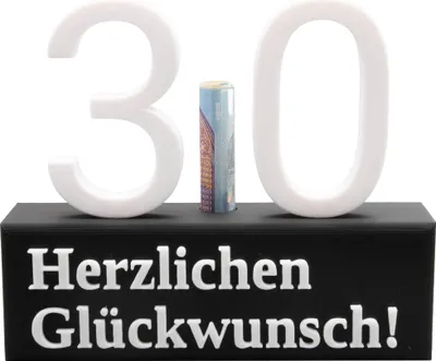 Produktbild von 30. Geburtstag Geschenk Jubiläum 30 Hochzeit Geschenkidee Zahlenständer Dreißig
