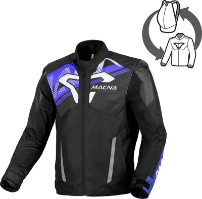 Imagen del producto de Chaqueta textil impermeable para motocicleta Macna Sevent, color /azul/blanco, talla S