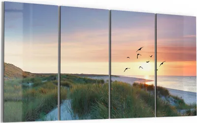 Produktbild von DEQORI Glasbild Echtglas 4x30x60 cm 'Küstenpanorama' Wandbilder XXL groß
