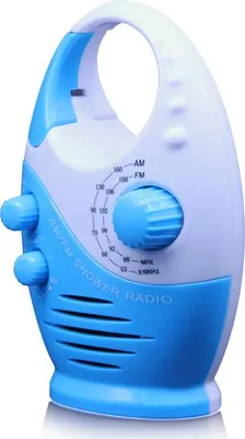 Produktbild von Wasserdichtes Duschradio, tragbarer AM/FM-Lautsprecher mit einstellbarer Lautstärke, Tragegriff oben zum Aufhängen, batteriebetriebenes Miniradio für Badezimmer, Küche und den Außenbereich