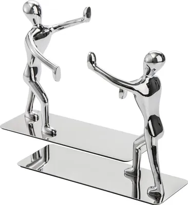 Produktbild von Kung-Fu-Stahlbuchstützen, 1 Paar dekorative Figuren-Bücherhalter für Schreibtisch, Metall-Buchstütze Set