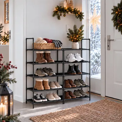 Produktbild von Sekey Schuhregal Schuhschrank mit 10 Ebenen , Schuhständer für 20 Paar Schuhe, Schuhablage für Flur, Wohnzimmer, Eingangsbereich