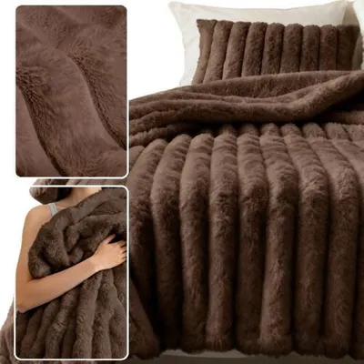 Zdjęcie produktu dla Koc Bunny 200x220 cm brązowy – mikrofibra 100%