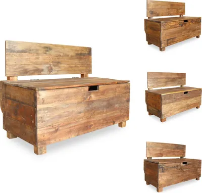 Obrázek produktu pro vidaXL Lavice z masivního starého dřeva 86 x 40 x 60 cm - Lavice do truhly a předsíně