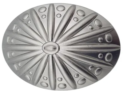 Produktbild von Exclusiv Gürtelschnalle silber mit Sternmotiv oval 9,5 x 6,5 cm
