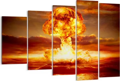 Produktbild von Bild auf Leinwand - Leinwandbild - Krieg Atombombe Pilz Apokalypse - 150x100cm - Wand Bild - Wanddeko - Leinwanddruck - Bilder - Kunstdruck - Leinwand bilder - Wandkunst - EG150x100-2834