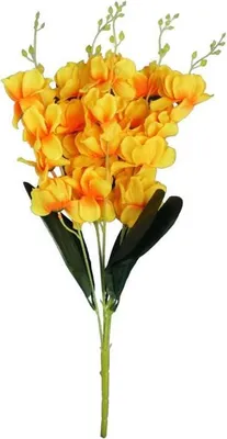 Obrázek produktu pro Umělé orchideje ve žluté barvě - kytice 5 kusů, výška 58 cm