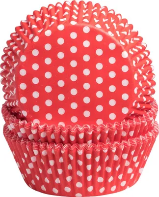 Produktbild von Muffinförmchen 60 Stück 50x25mminMuffinförmchen 50x25mm Punkte rot/weiß