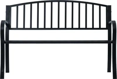 Produktbild von vidaXL Gartenbank 125 cm Schwarz Stahl