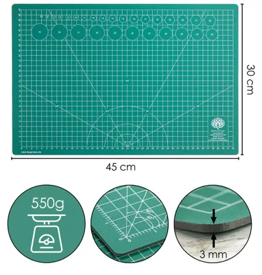 Productafbeelding van OfficeTree® snijmat, groen - 45x30 cm (A3)