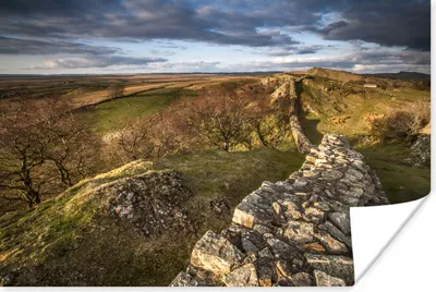 Produktbild von MuchoWow® Poster Dunkler Himmel über dem Hadrianswall in England 120x80 cm - Bilder