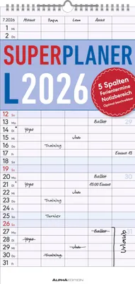 Produktbild von Alpha Edition - Superplaner L Familienkalender 2026 - 22x45