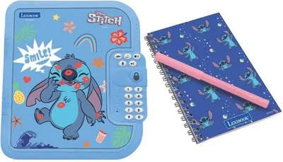 Productafbeelding van Elektronisch dagboek Stitch, met 4-cijferig codeerapparaat, inclusief pen, met spraakopnamefunctie en stemvervormer, blauw