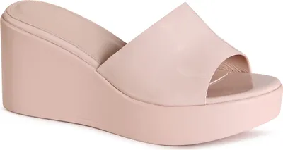 Produktbild von topschuhe24 3163 Damen Keilabsatz Sandalen XXL Plateau, Farbe:Beige Lack, Größe:36 EU