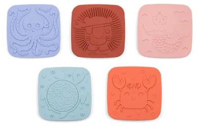 Immagine prodotto di Giocattoli da bagno Lilliputiens: tessere sensoriali in silicone multicolore