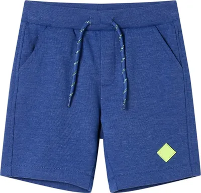 Produktbild von Design Kindershorts mit Kordelzug Blau Melange 128, Stoffhosen 2024 Neu