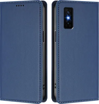 Image de Etui en cuir pour Infinix GT 30 Pro 5G, étui magnétique en cuirPolyuréthaneavec support Bleu foncé