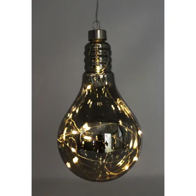 Immagine prodotto di Lampadina natalizia con funzionamento a batteria in liscio trasparente H 15cm