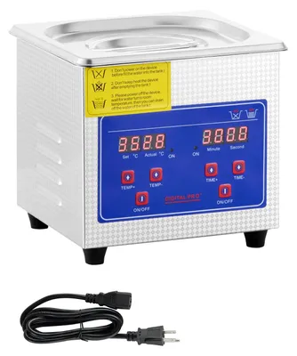 Productafbeelding van VEVOR Ultrasoonreiniger 1,3 liter. Professionele ultrasoon reiniger van roestvrij staal, multifunctioneel met digitale verwarmings- en timerfunctie, geschikt voor brillen, horloges, sieraden, laboratoriumgebruik – inhoud 1,3 liter