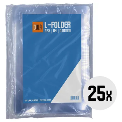 Produktbild von DULA - L-mappen - Insteekmappen - Glashelder - A4 - Extra dik 0,18 mm - 25 Stück - L-Map