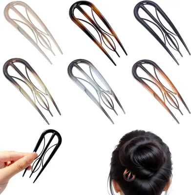 Produktbild von 6 große französische Haarnadeln in U-Form für Frauen, langlebige Haarspangen für französische Twists und verschiedene Frisuren