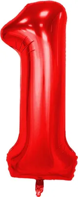 Zdjęcie produktu dla Balon foliowy nr 1, ok. 100 cm, czerwony