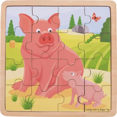 Obrázok produktu pre Bigjigs Toys puzzle - Prasiatko s prasiatkom