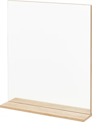 Produktbild von FACKELMANN Spiegelelement FINN / Badspiegel mit Ablage / Maße (B x H x T): ca. 60 x 69,5 x 13,5 cm / hochwertiger rechteckiger Spiegel fürs Badezimmer und WC / Ablage: Braun hell / Breite: 60 cm