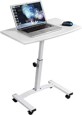 Productafbeelding van Famanu Laptoptafel met wielen - In hoogte verstelbaar - Wit