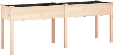 Image de vidaXL Bac à plantes avec insert 203x53x76 cm Sapin massif