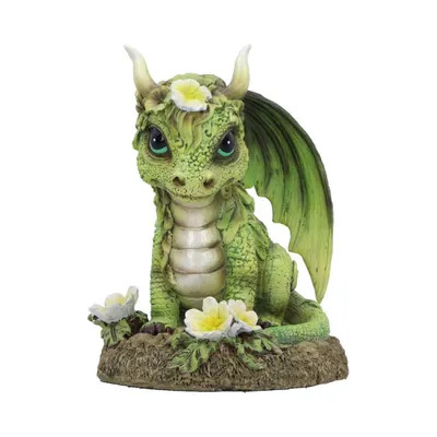Drache in satten Grünton gehalten mit texturierten Oberfläche die seine Schuppen und Haut nachahmt.
