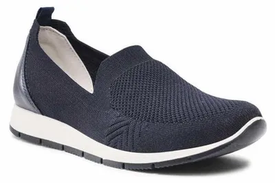 Produktbild von Blauer Schlupf-Slipper aus Mesh mit Leder-Textil-Futter, flacher Absatz, Größe 37 Weite G