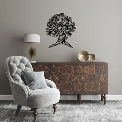 Produktbild von Wallity, Monumental- SKL2341, Schwarz, Sonstige Wohndekorationen, 62 x 70 cm, 100% Metall (Dicke: 1
