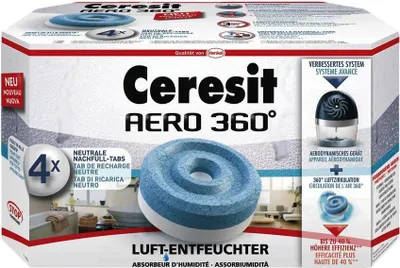 Produktbild von Henkel Ceresit Luft-Entfeuchter-Tabs AERO 360 Nachfüller 4x450g Granulat
