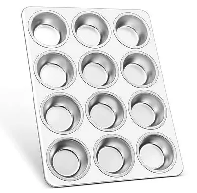 Zdjęcie produktu dla Forma do muffinek ze stali nierdzewnej pieczenia babeczek zestaw 2