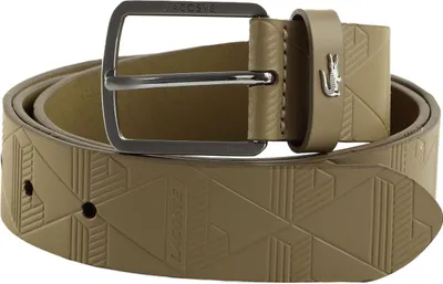Produktbild von LACOSTE Leder Gürtel Monogramme Embossed Belt W95 Roasted Cashew beige