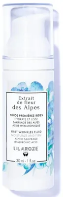 Obrázek produktu pro Lilaroze Paris - Fluid proti prvním vráskám Výtažek z Fleur Des Alpes Hydratuje a vyhlazuje Kyselina hyaluronová 30ml