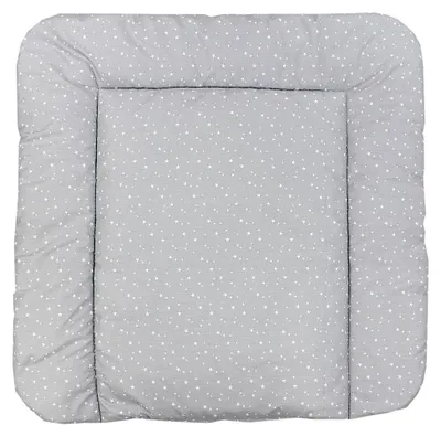 Produktbild von Wickelauflage - Baby Wickeltischauflage mit gemustertem Baumwollbezug, Farbe: Kleine Sterne/Grau, Maße: 75 x 85 cm