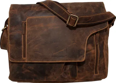 Produktbild von Greenburry Umhängetasche Leder braun Vintage Damen Herren Revolver Bag 1694B-25