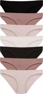 Produktbild von DOMINANT Damen Slips 7er Set Unterhosen Damen Baumwolle Basic Panty Hipster Bikini Unterwäsche Frauen Gr. M