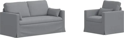 Image de vidaXL Ensemble de canapés, 2 pièces, gris clair, revêtement en tissu