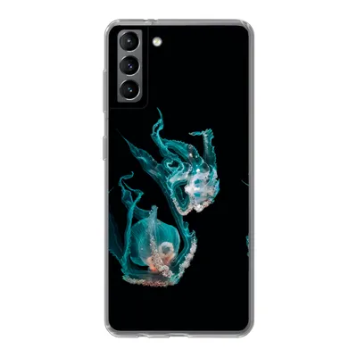Produktbild von MuchoWow® Handyhülle Schutzhülle Hülle für Samsung Galaxy S21 Plus Quallen - Meerestiere - Schwarz Silikon Softcase Handy Hülle - Handy-Tasche