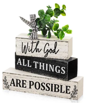 Immagine prodotto di Set di 4 pannelli in legno per decorazioni religiose
