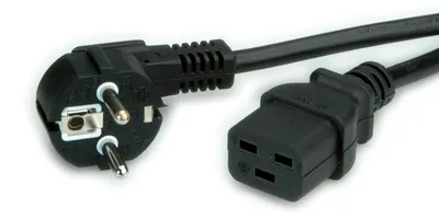 Produktbild von VALUE Netzkabel Schutzkontakt CEE7/7 - IEC320-C19, 16A, schwarz, 0,8 m